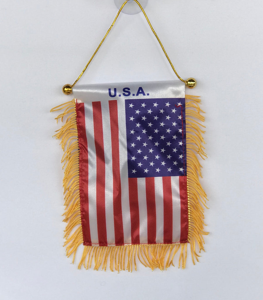 U.S.A. FLAG- REARVIEW MIRROR CAR U.S.A. FLAG PENNANT - [Eurysmarket]