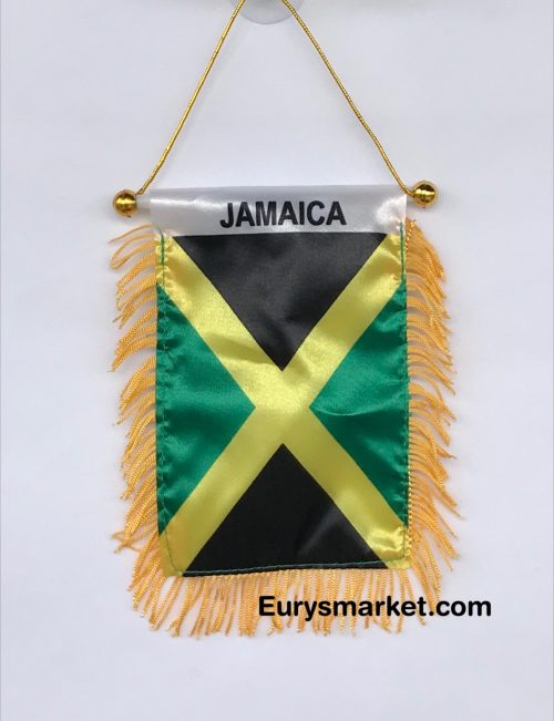 JAMAICA FLAG – REARVIEW MIRROR CAR JAMAICA FLAG PENNANT - [Eurysmarket]