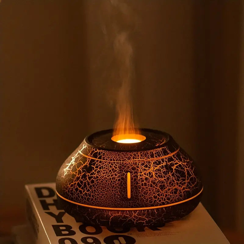 1pc Crackle Paint Flame Aroma Diffuser - Air Humidification