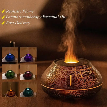 1pc Crackle Paint Flame Aroma Diffuser - Air Humidification