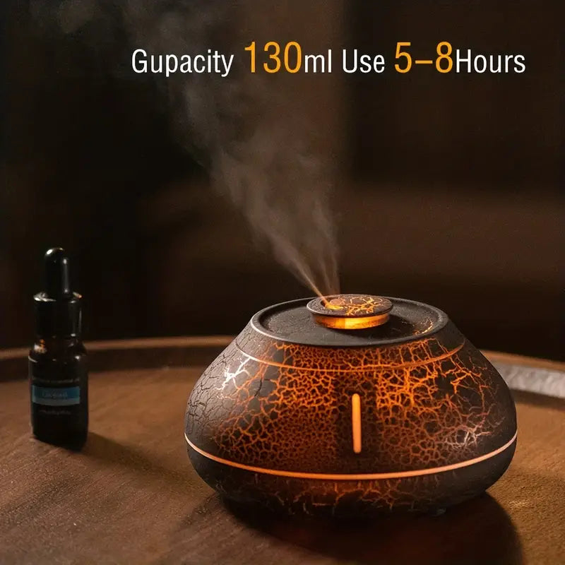 1pc Crackle Paint Flame Aroma Diffuser - Air Humidification