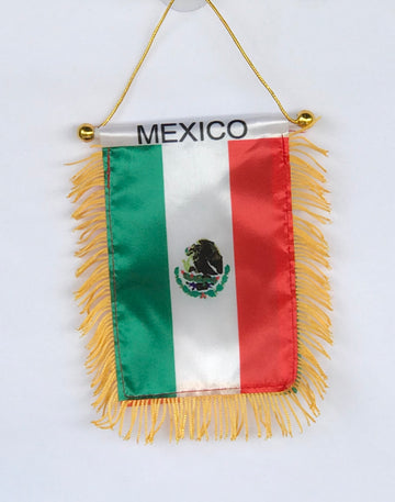 MEXICO FLAG- REARVIEW MIRROR CAR MEXICO FLAG PENNANT - [Eurysmarket]