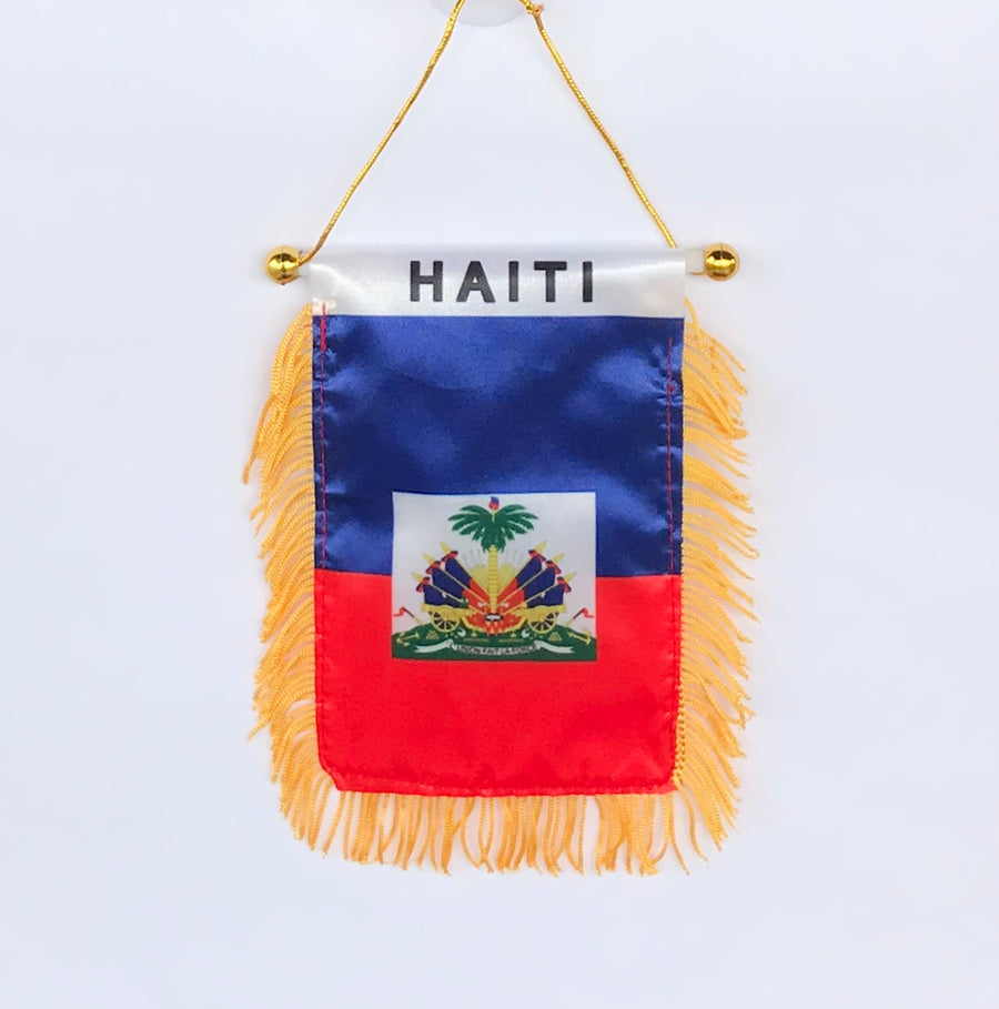 HAITI FLAG – REARVIEW MIRROR CAR HAITIAN FLAG PENNANT - [Eurysmarket]