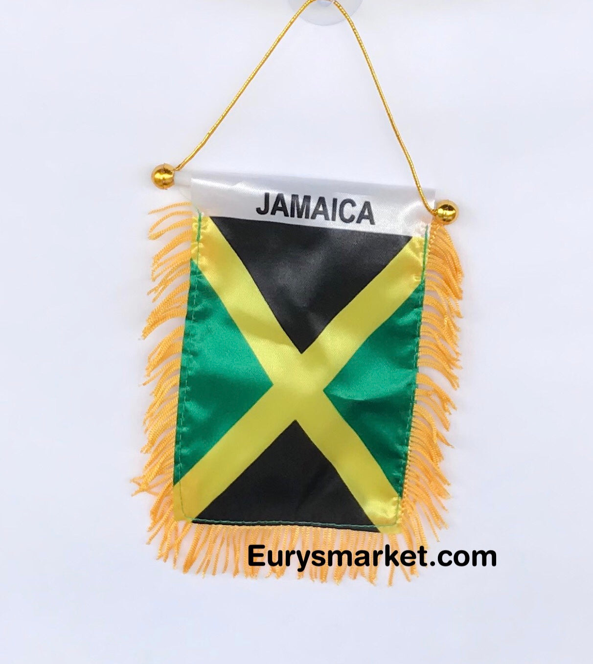 JAMAICA FLAG – REARVIEW MIRROR CAR JAMAICA FLAG PENNANT – Eurysmarket
